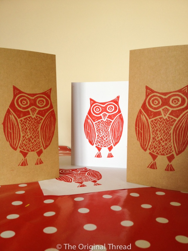 Owl Lino Print